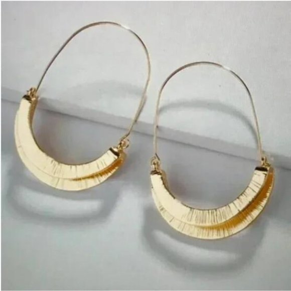 Anthropologie Gold Hoop Earrings - Picture 2 of 3